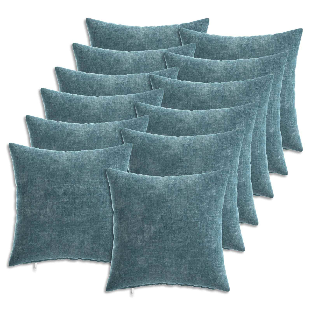 Throw Pillow 12 pcs HEERLEN Blue 45 x 45 cm Chenille Fabric