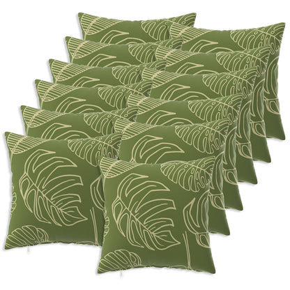 Cushion with Pillow HEERLEN 12 pcs Leaf Design Polyester