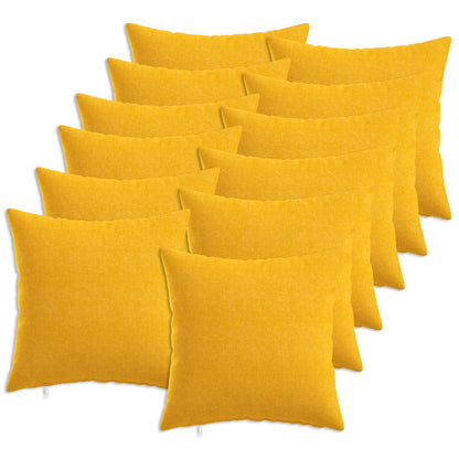 Cushion with Pillow HEERLEN 12 pcs Light Yellow Fabric