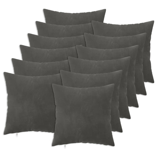 Cushion with Pillow HEERLEN 12 pcs Dark Grey Velvet
