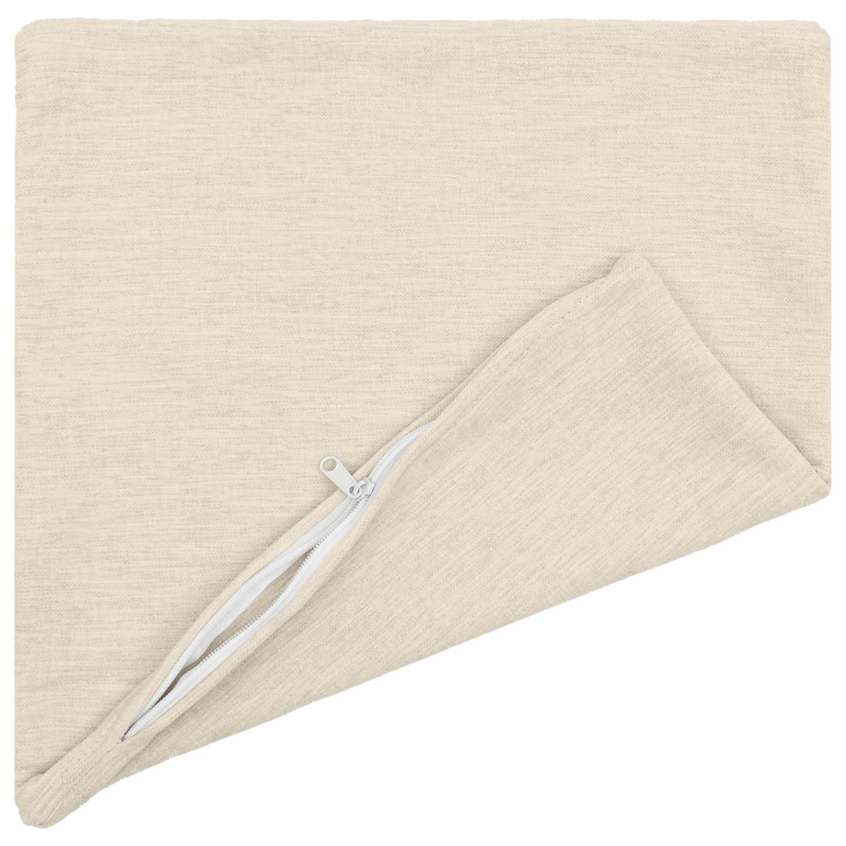 Throw Pillow 6 pcs HEERLEN Cream 50 x 50 cm Chenille Fabric