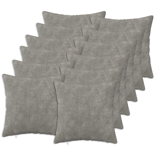 Cushion with Pillow HEERLEN 12 pcs Light Grey Microfiber Fleece