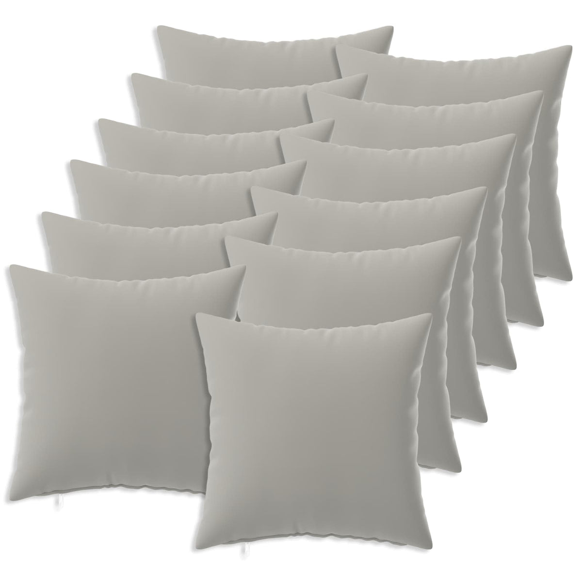 Cushion with Pillow HEERLEN 12 pcs Grey Polyester