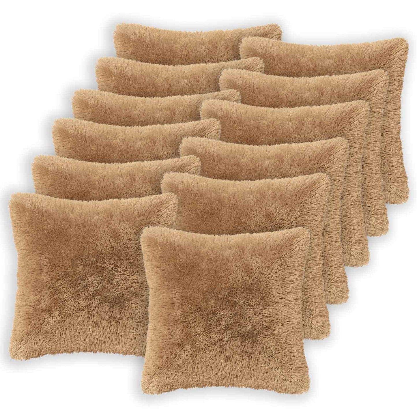 Cushion with Pillow HEERLEN 2 pcs Taupe PV Fleece