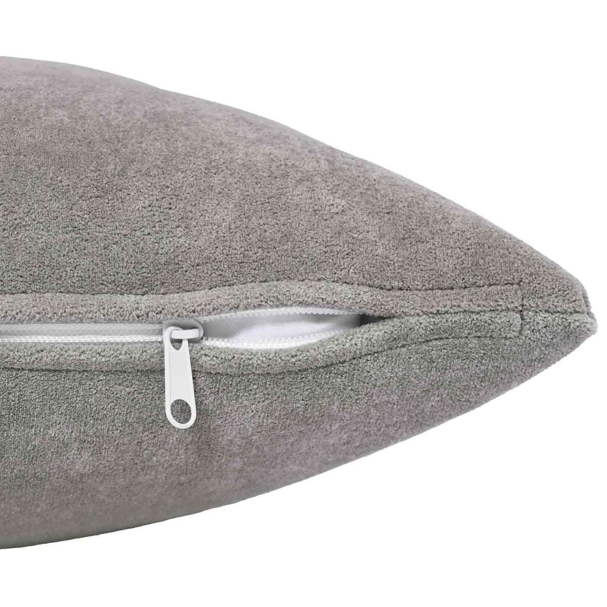 Cushion with Pillow HEERLEN 2 pcs Light Grey Microfiber Fleece