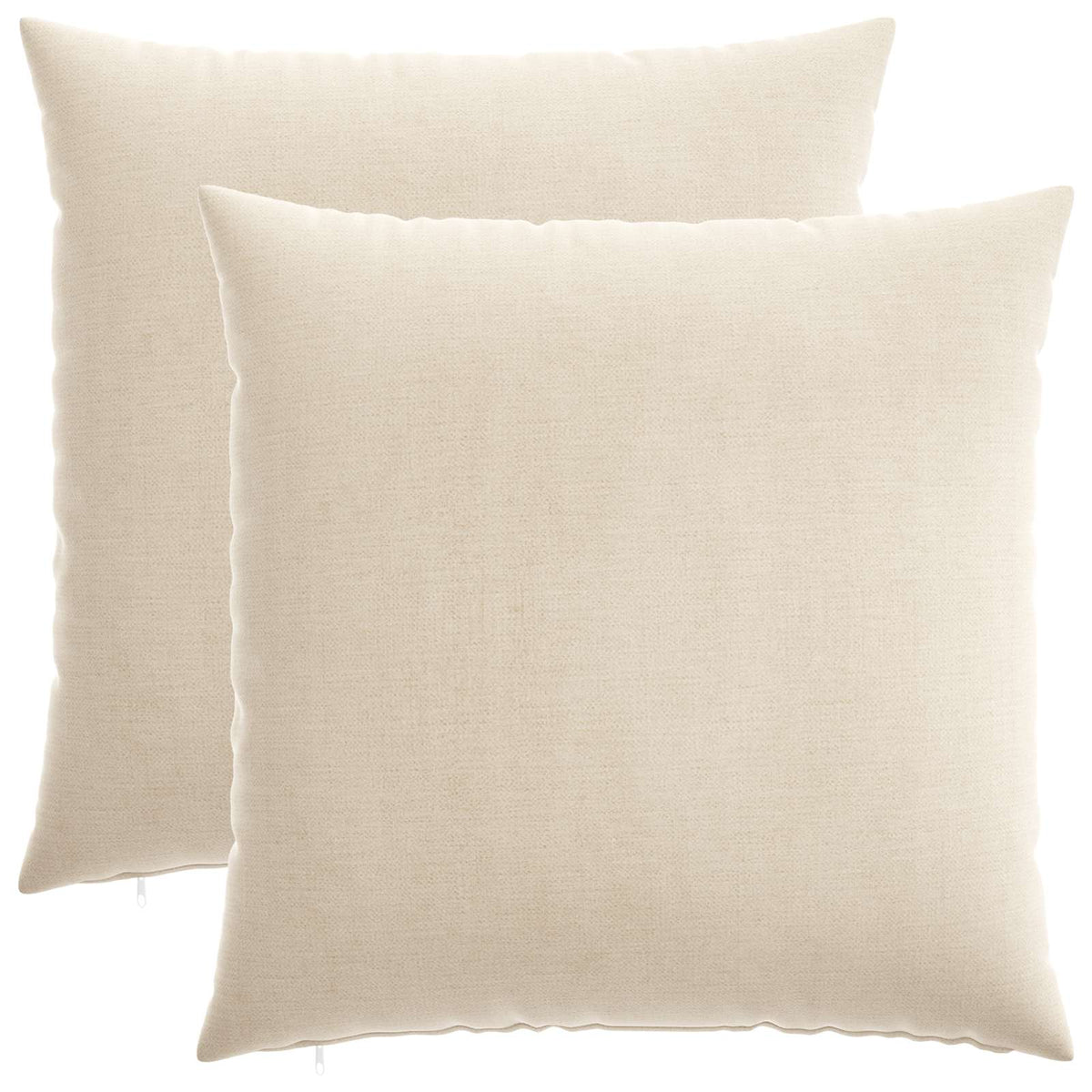 Throw Pillow 2 pcs HEERLEN Cream 55 x 55 cm Chenille Fabric