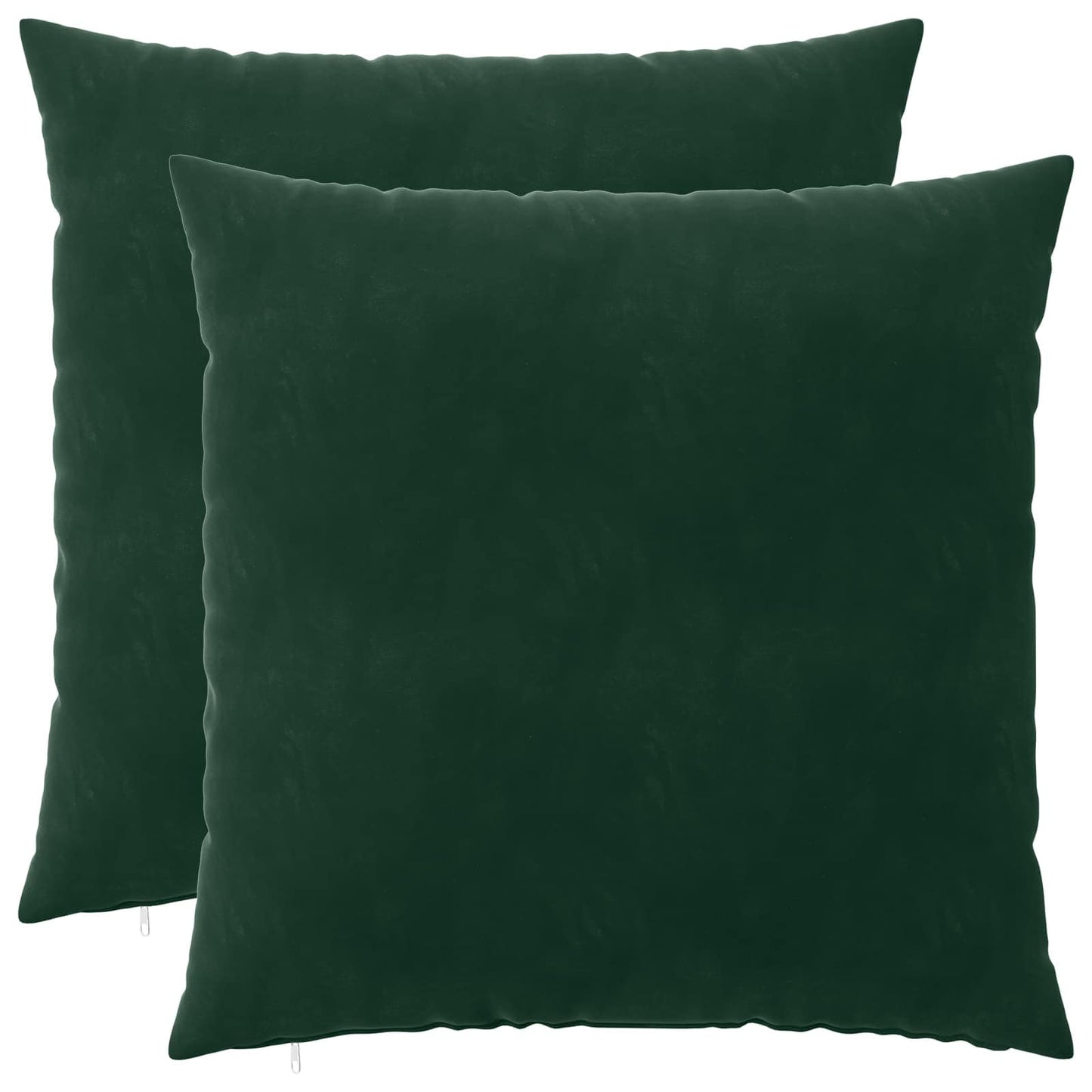 Cushion with Pillow HEERLEN 2 pcs Dark Green Velvet