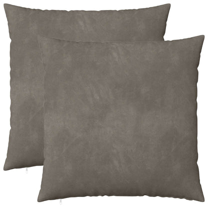 Cushion with Pillow HEERLEN 2 pcs Light Grey Velvet