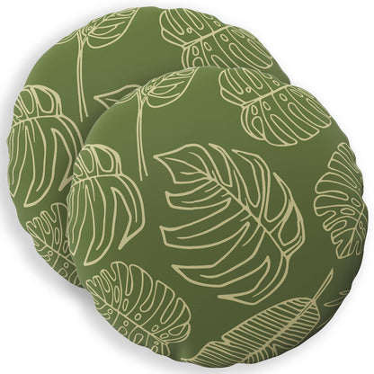 Throw Pillow 2 pcs HEERLEN Leaf Design Dia. 30 cm Polyester