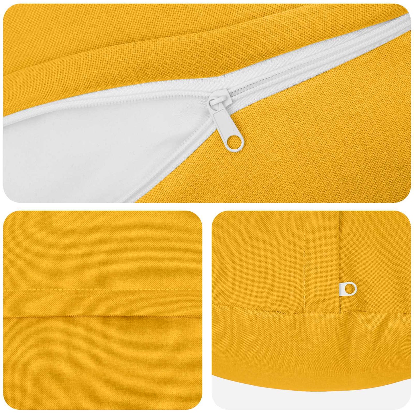 Cushion with Pillow HEERLEN 6 pcs Light Yellow Fabric