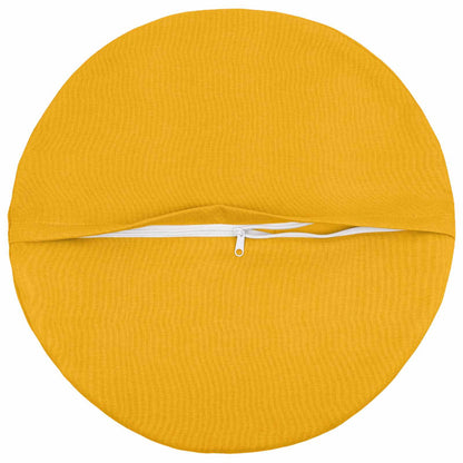 Cushion with Pillow HEERLEN 6 pcs Light Yellow Fabric