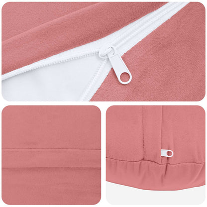 Cushion with Pillow HEERLEN 2 pcs Pink Velvet