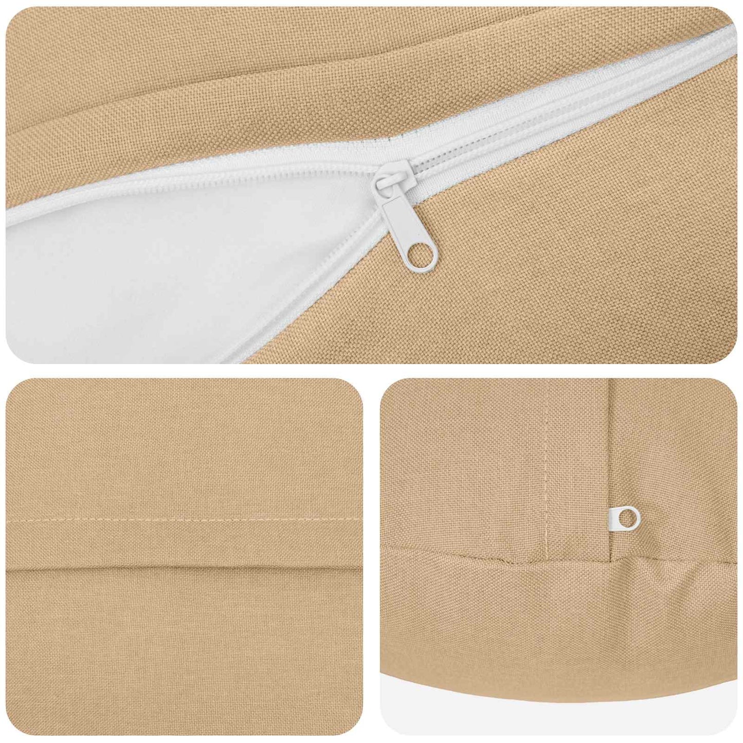 Cushion with Pillow HEERLEN 6 pcs Cream Fabric