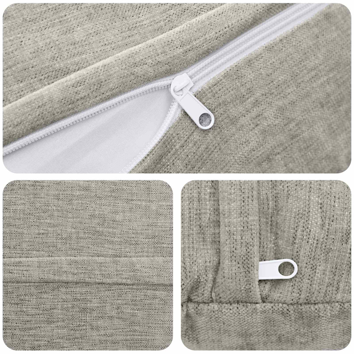 Throw Pillow 2 pcs HEERLEN Light Grey Dia. 50 cm
