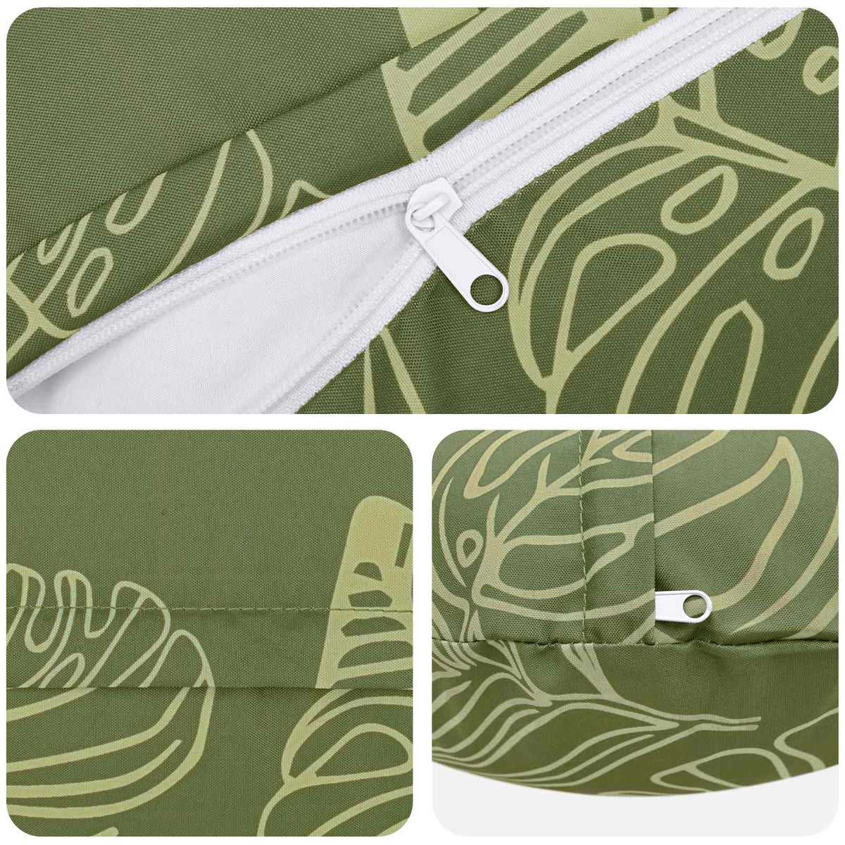 Throw Pillow 2 pcs HEERLEN Leaf Design Dia. 50 cm Polyester