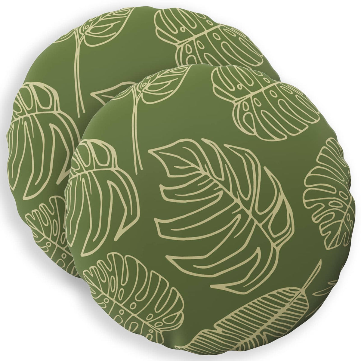 Throw Pillow 2 pcs HEERLEN Leaf Design Dia. 50 cm Polyester