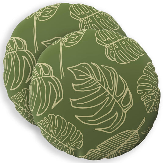 Throw Pillow 2 pcs HEERLEN Leaf Design Dia. 50 cm Polyester