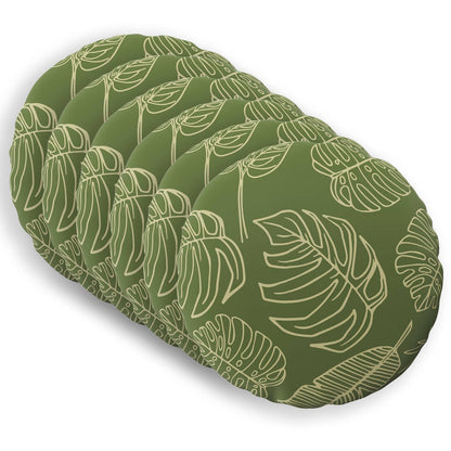 Throw Pillow 6 pcs HEERLEN Leaf Design Dia. 50 cm Polyester
