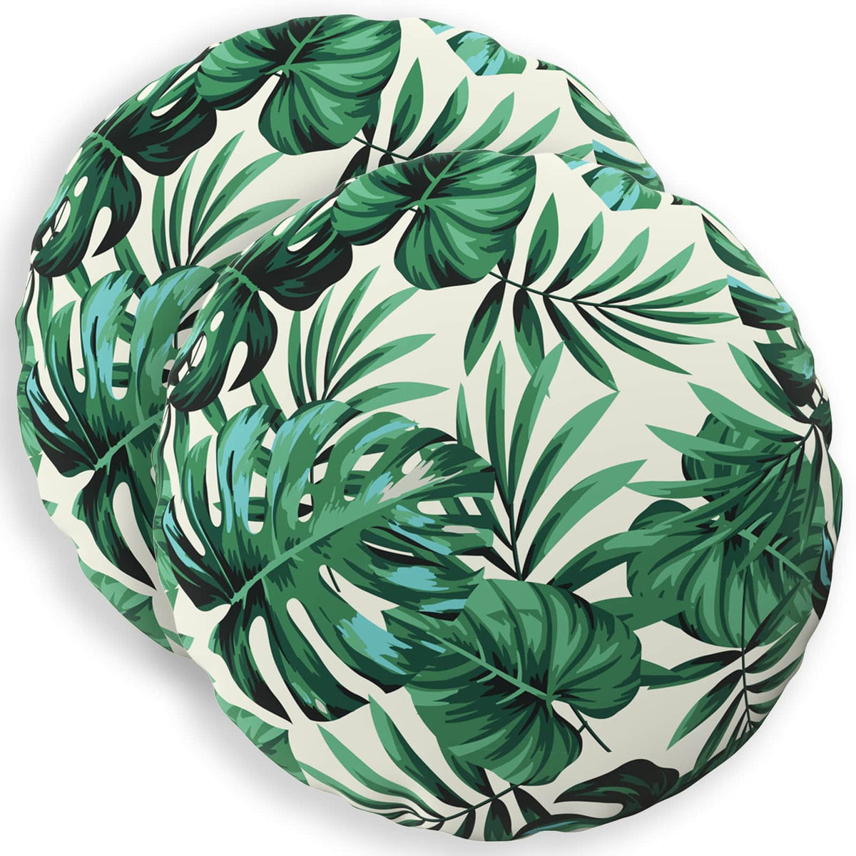 Throw Pillow 2 pcs HEERLEN Leaf Pattern Dia. 50 cm Polyester