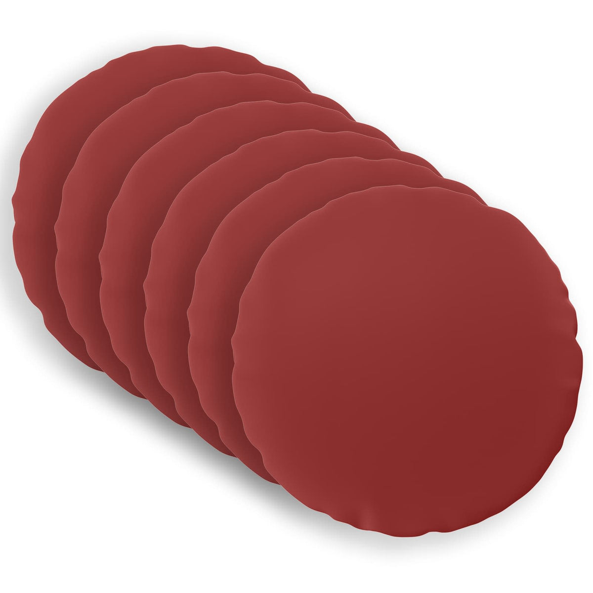 Throw Pillow 6 pcs HEERLEN Wine Red Dia. 50 cm Polyester