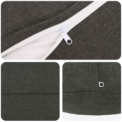 Cushion with Pillow HEERLEN 2 pcs Dark Grey Fabric