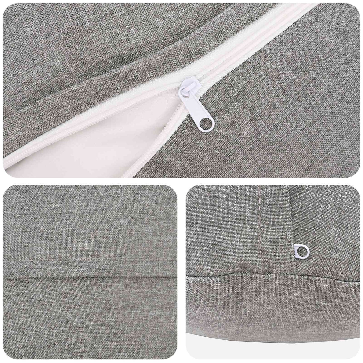 Cushion with Pillow HEERLEN 2 pcs Cloud Grey Fabric
