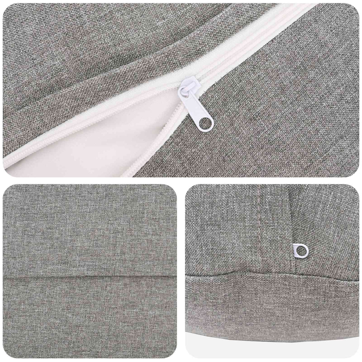 Cushion with Pillow HEERLEN 6 pcs Cloud Grey Fabric