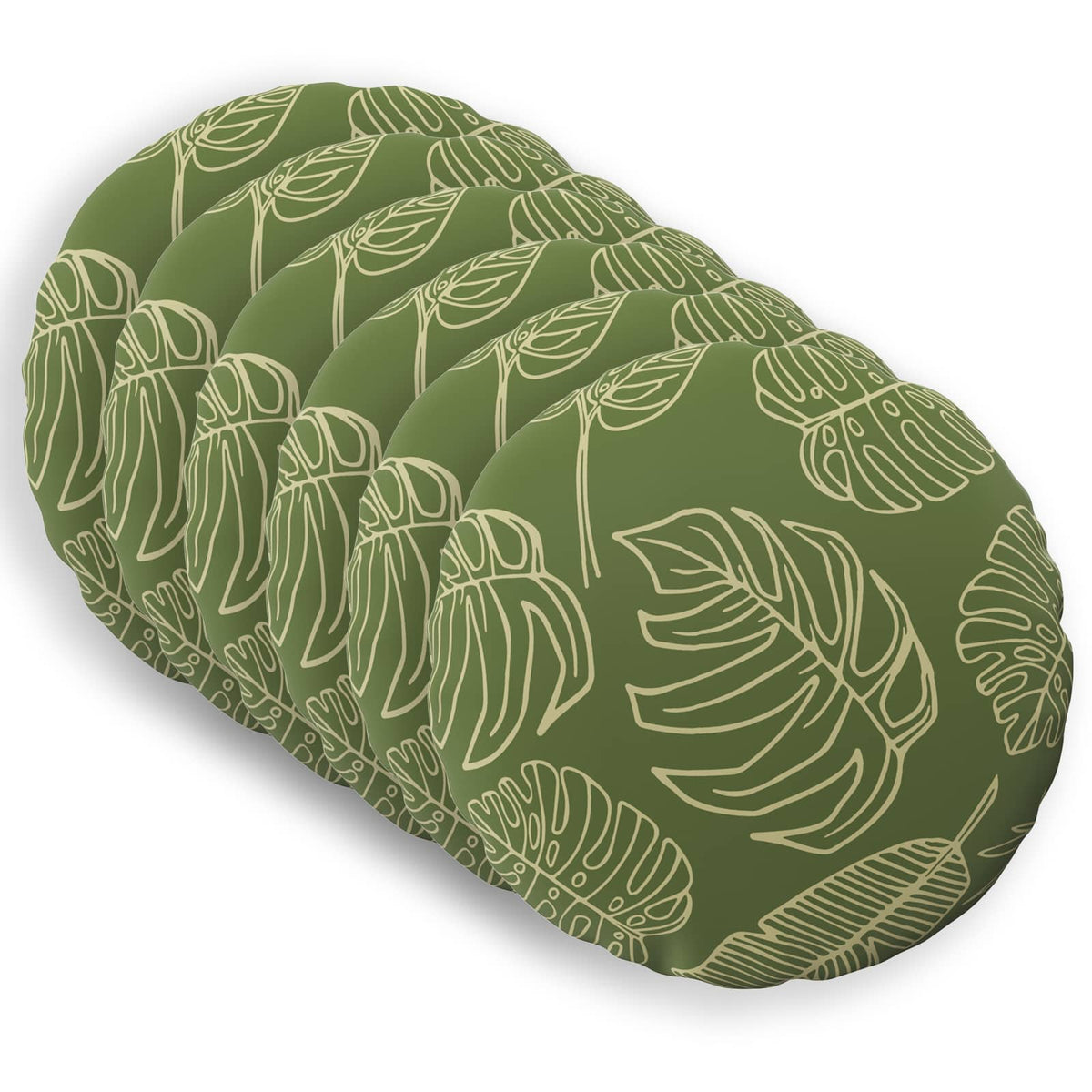 Throw Pillow 6 pcs HEERLEN Leaf Design Dia. 60 cm Polyester