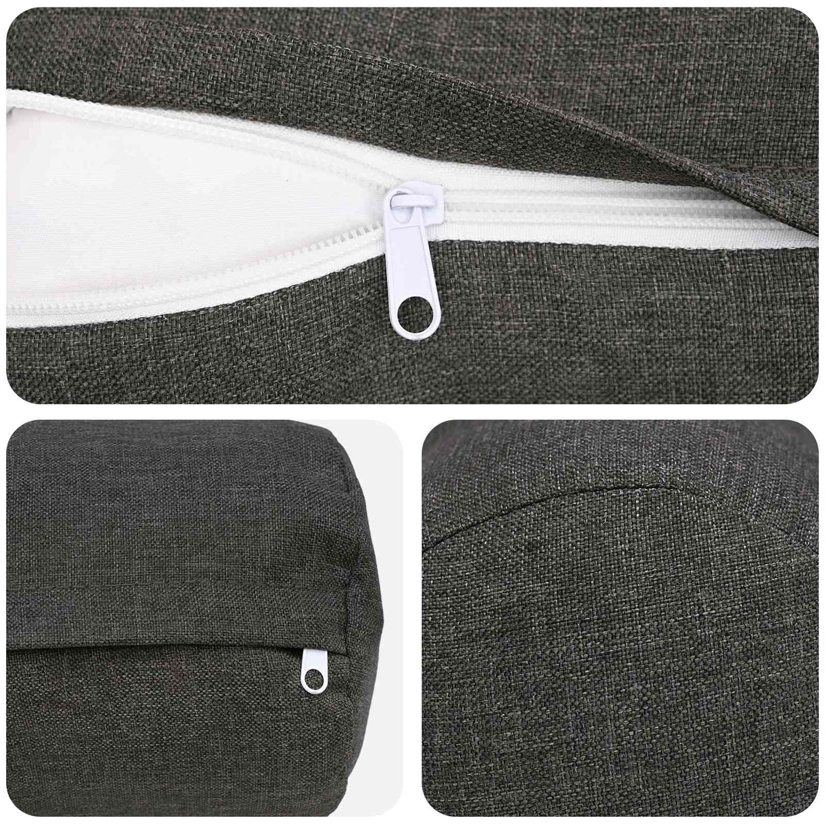 Cushion with Pillow HEERLEN 2 pcs Dark Grey Fabric