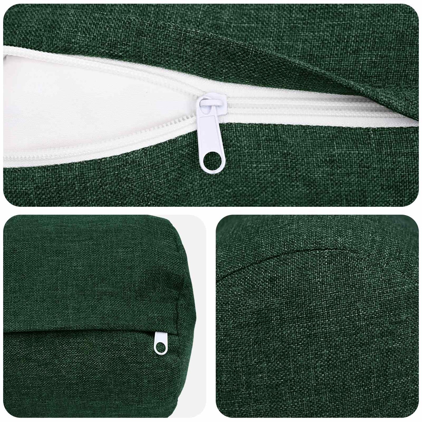 Cushion with Pillow HEERLEN 2 pcs Dark Green Fabric