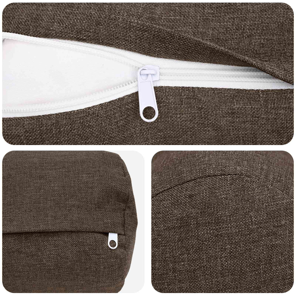 Cushion with Pillow HEERLEN 6 pcs Taupe Fabric