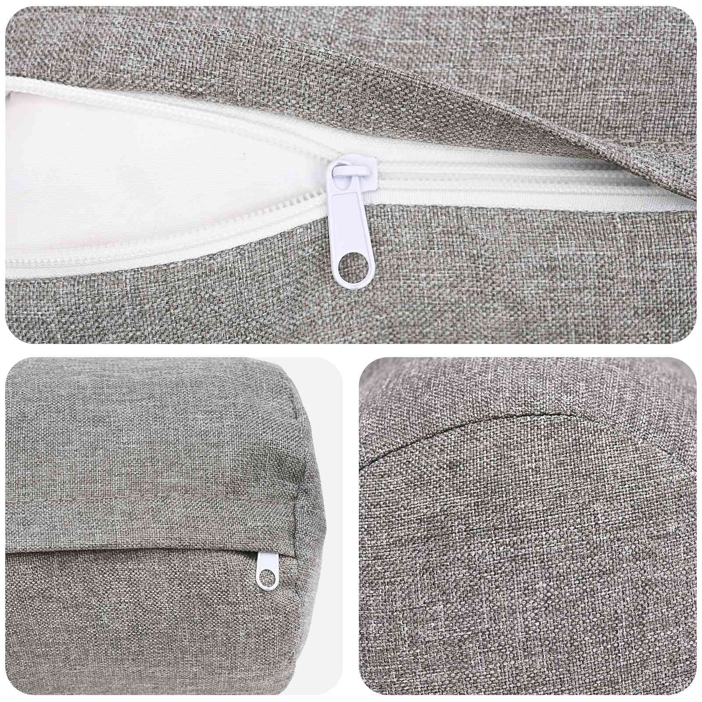 Cushion with Pillow HEERLEN 6 pcs Cloud Grey Fabric