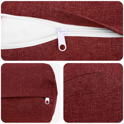 Cushion with Pillow HEERLEN 2 pcs Wine Red Fabric