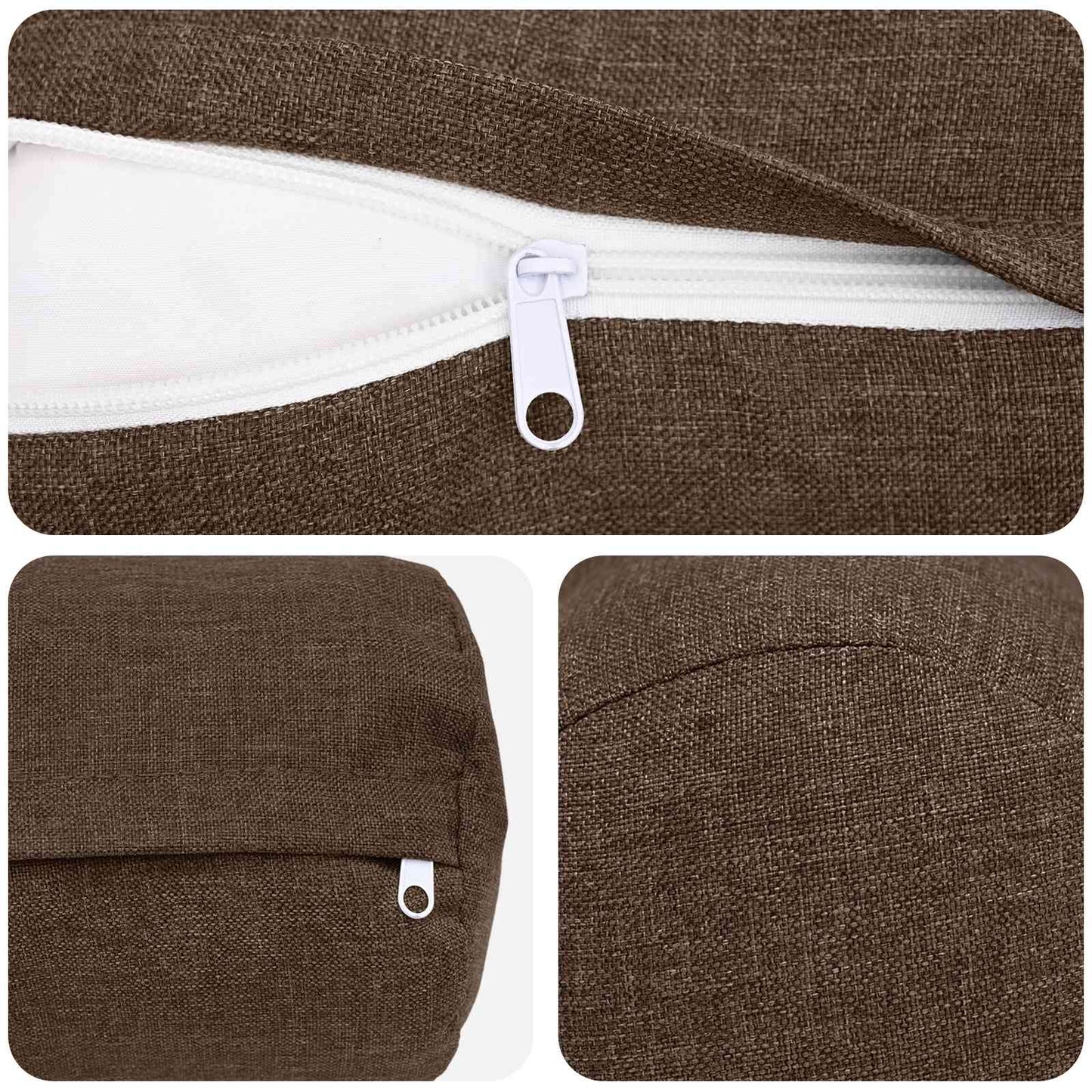 Cushion with Pillow HEERLEN 6 pcs Brown Fabric