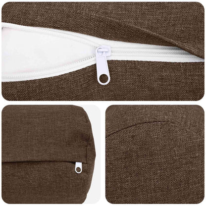 Cushion with Pillow HEERLEN 6 pcs Brown Fabric