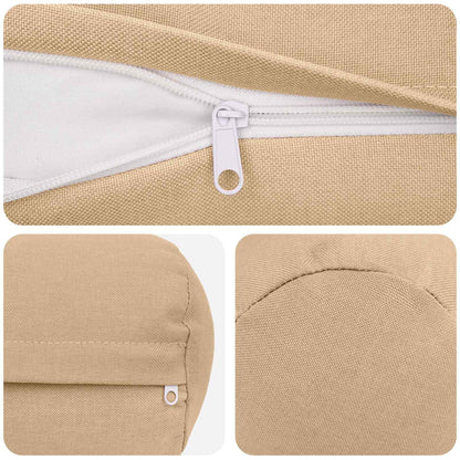 Cushion with Pillow HEERLEN 6 pcs Cream Fabric