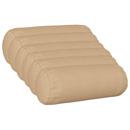 Cushion with Pillow HEERLEN 6 pcs Cream Fabric