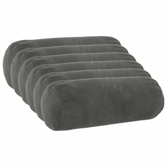 Cushion with Pillow HEERLEN 6 pcs Dark Grey Velvet