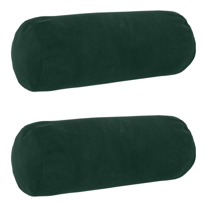 Cushion with Pillow HEERLEN 2 pcs Dark Green Velvet