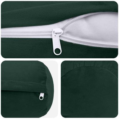 Cushion with Pillow HEERLEN 6 pcs Dark Green Velvet