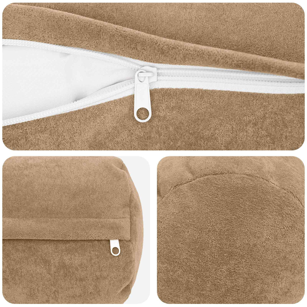 Cushion with Pillow HEERLEN 2 pcs Taupe Microfiber Fleece