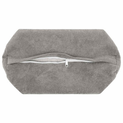 Cushion with Pillow HEERLEN 2 pcs Light Grey Microfiber Fleece