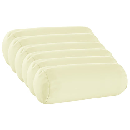 Throw Pillow 6 pcs HEERLEN Cream Dia. 15 x 40 cm Polyester