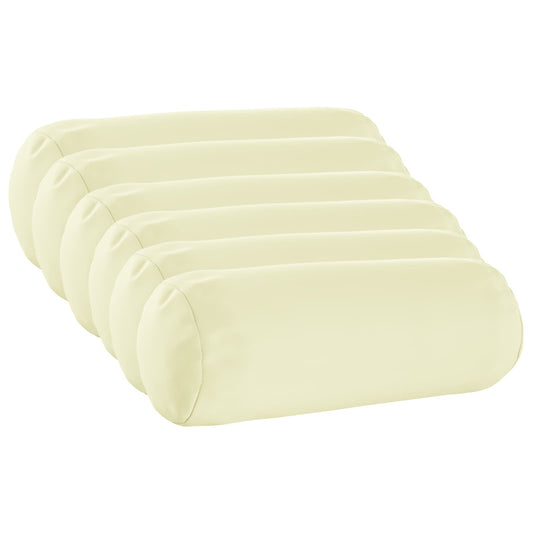 Throw Pillow 6 pcs HEERLEN Cream Dia. 15 x 40 cm Polyester