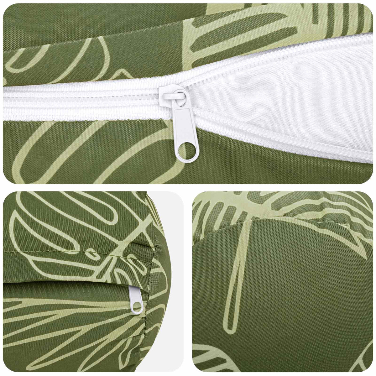Throw Pillow 2 pcs HEERLEN Leaf Design Dia. 15 x 40 cm