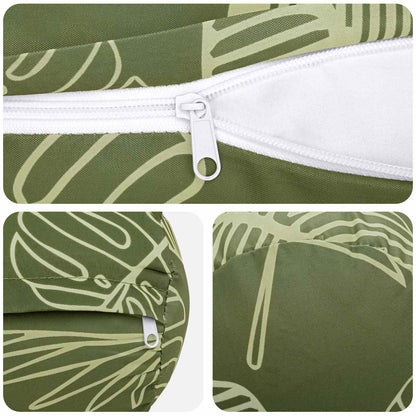 Throw Pillow 2 pcs HEERLEN Leaf Design Dia. 15 x 40 cm