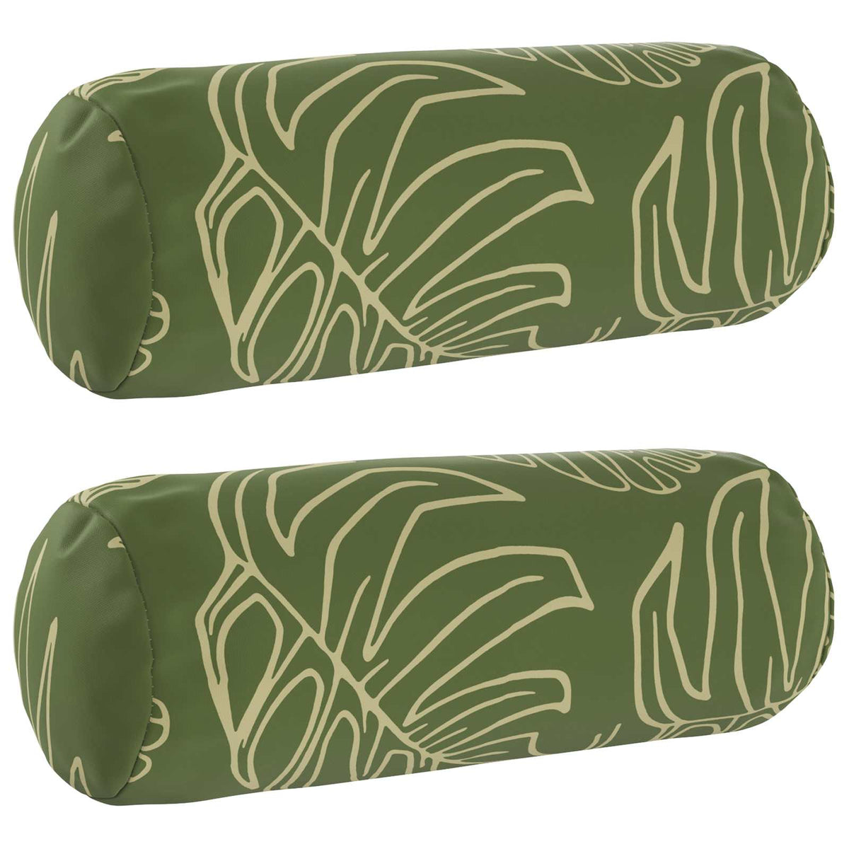 Throw Pillow 2 pcs HEERLEN Leaf Design Dia. 15 x 40 cm