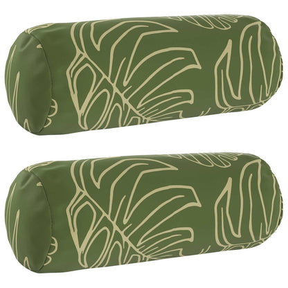 Throw Pillow 2 pcs HEERLEN Leaf Design Dia. 15 x 40 cm