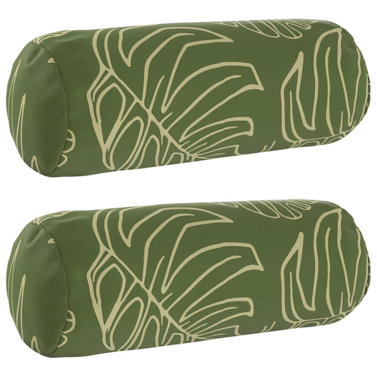 Throw Pillow 2 pcs HEERLEN Leaf Design Dia. 15 x 40 cm