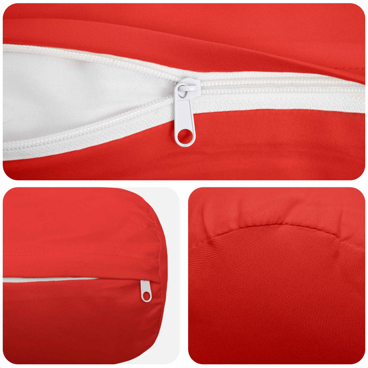 Throw Pillow 2 pcs HEERLEN Red Dia. 15 x 40 cm Polyester
